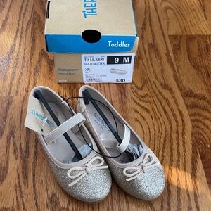Gold glitter toddler Ballet Flats